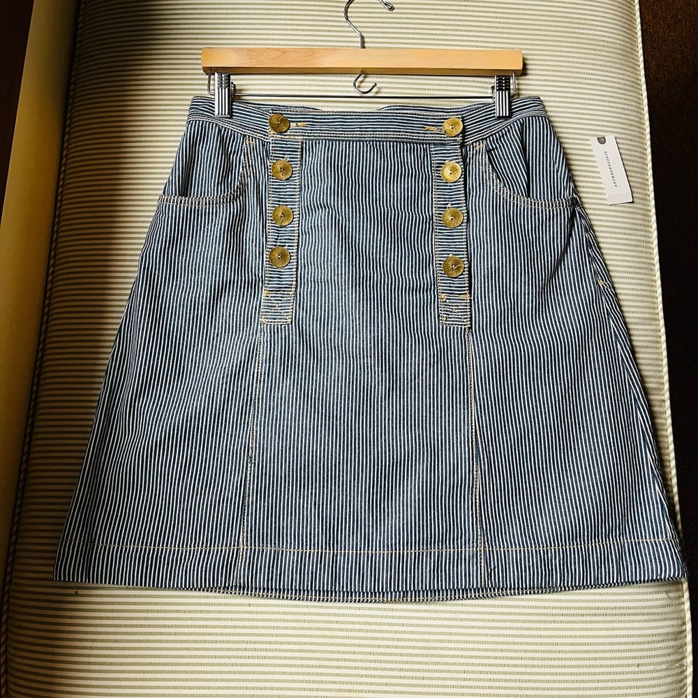 NWT. Anthropology striped jeans skirt.